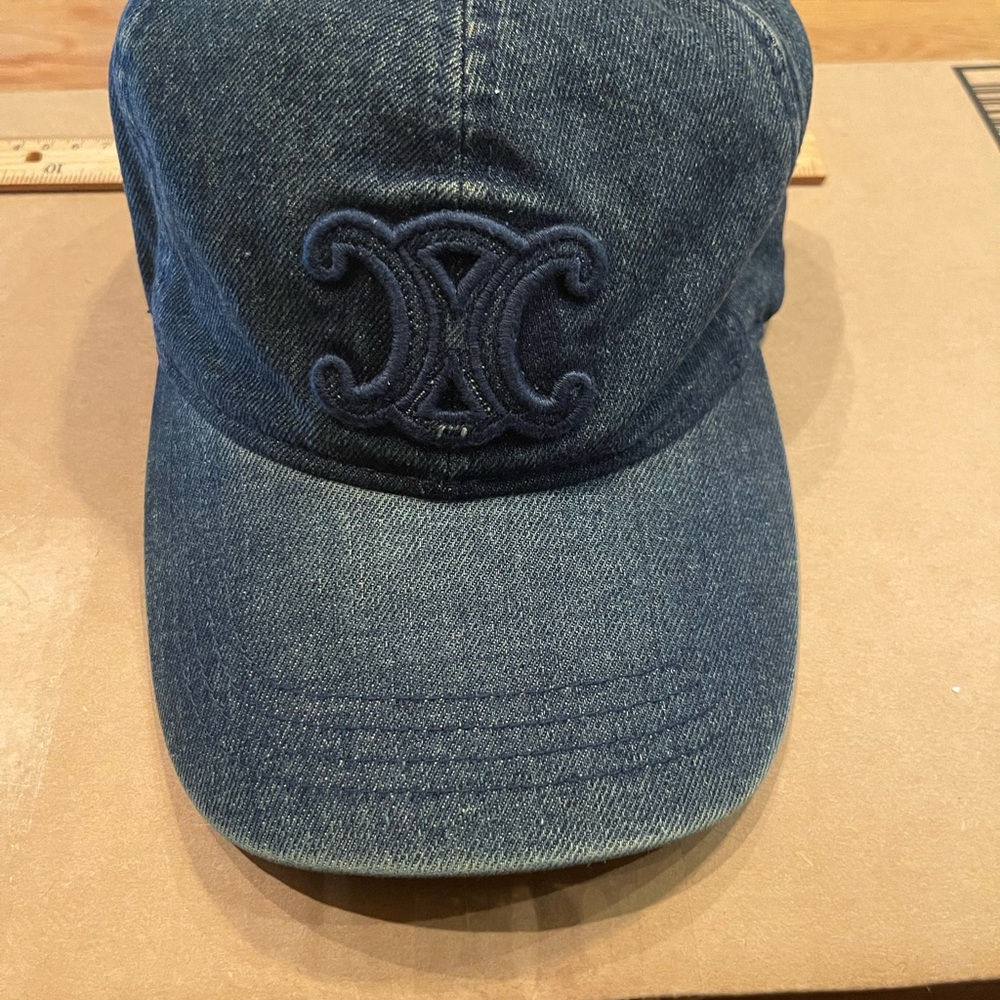 Celine Dark Blue Denim Hat